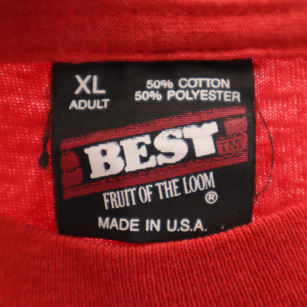 FRUIT OF THE LOOM フルーツオブザルーム 90s USA製 オールド 半袖 Tシャツ XL 赤 BEST シングルステッチ メンズ