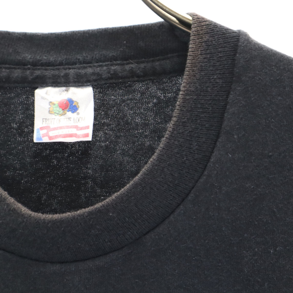 FRUIT OF THE LOOM フルーツオブザルーム 90s USA製 オールド 半袖 Tシャツ L 黒 シングルステッチ メンズ