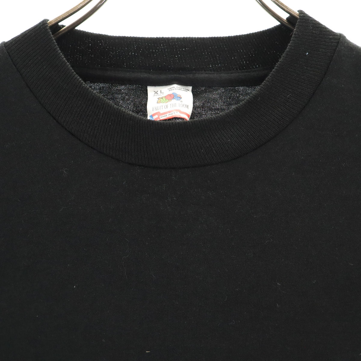 FRUIT OF THE LOOM フルーツオブザルーム 90s USA製 オールド 半袖 Tシャツ XL ブラック シングルステッチ メンズ