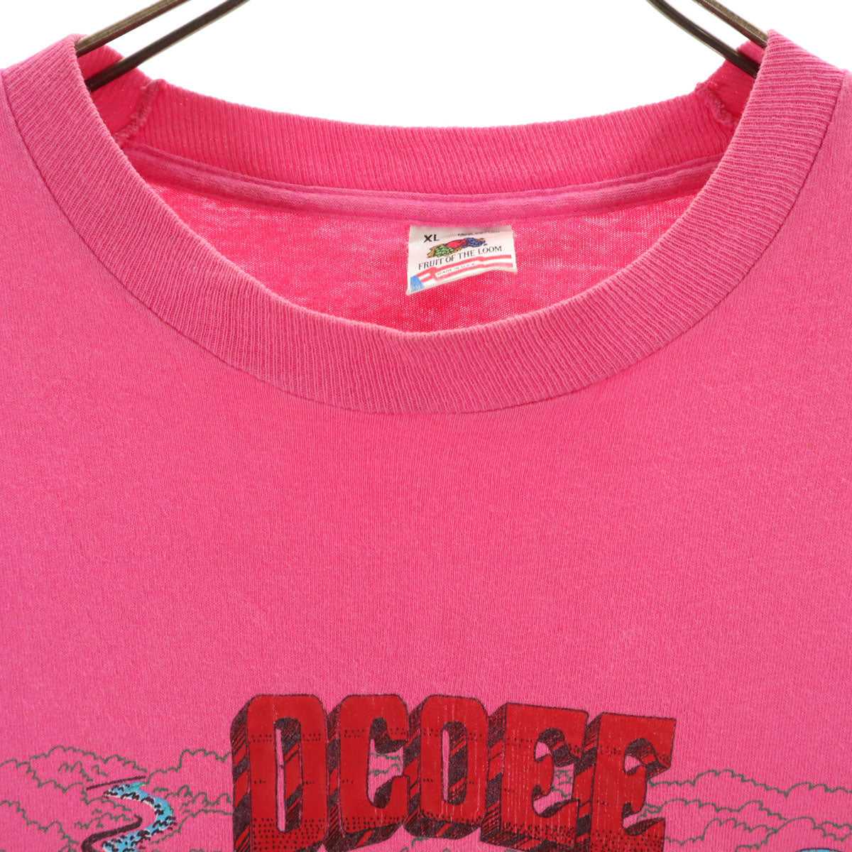 FRUIT OF THE LOOM フルーツオブザルーム 90s USA製 オールド 半袖 Tシャツ XL ピンク シングルステッチ メンズ