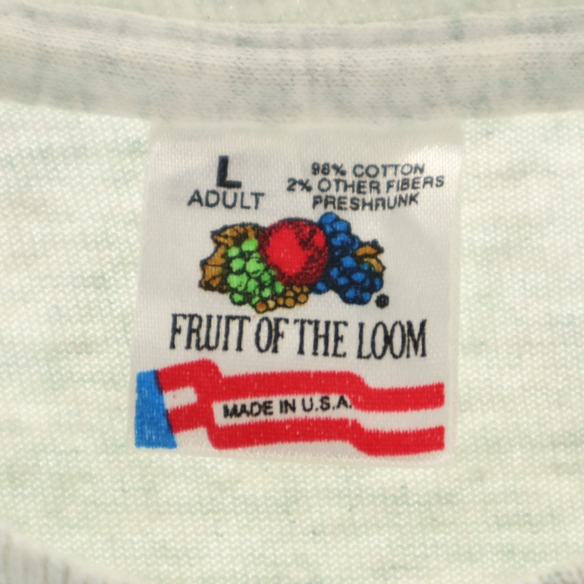FRUIT OF THE LOOM フルーツオブザルーム 90s USA製 オールド 半袖 Tシャツ L グレー系 シングルステッチ メンズ