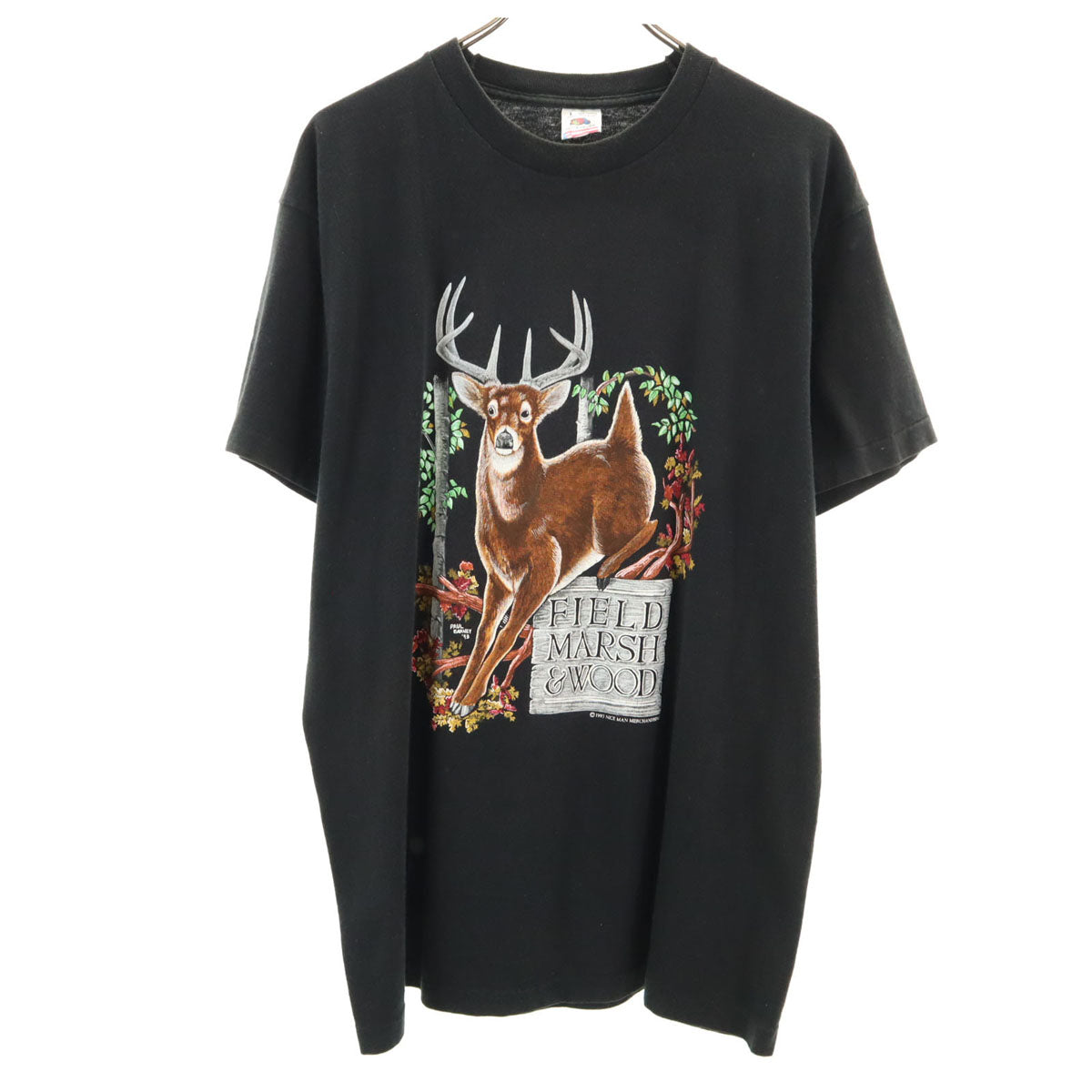 FRUIT OF THE LOOM フルーツオブザルーム 90s USA製 オールド 半袖 Tシャツ L ブラック シングルステッチ メンズ