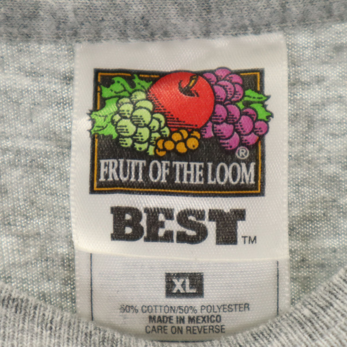 FRUIT OF THE LOOM フルーツオブザルーム 90s メキシコ製 半袖 Tシャツ XL グレー シングルステッチ メンズ