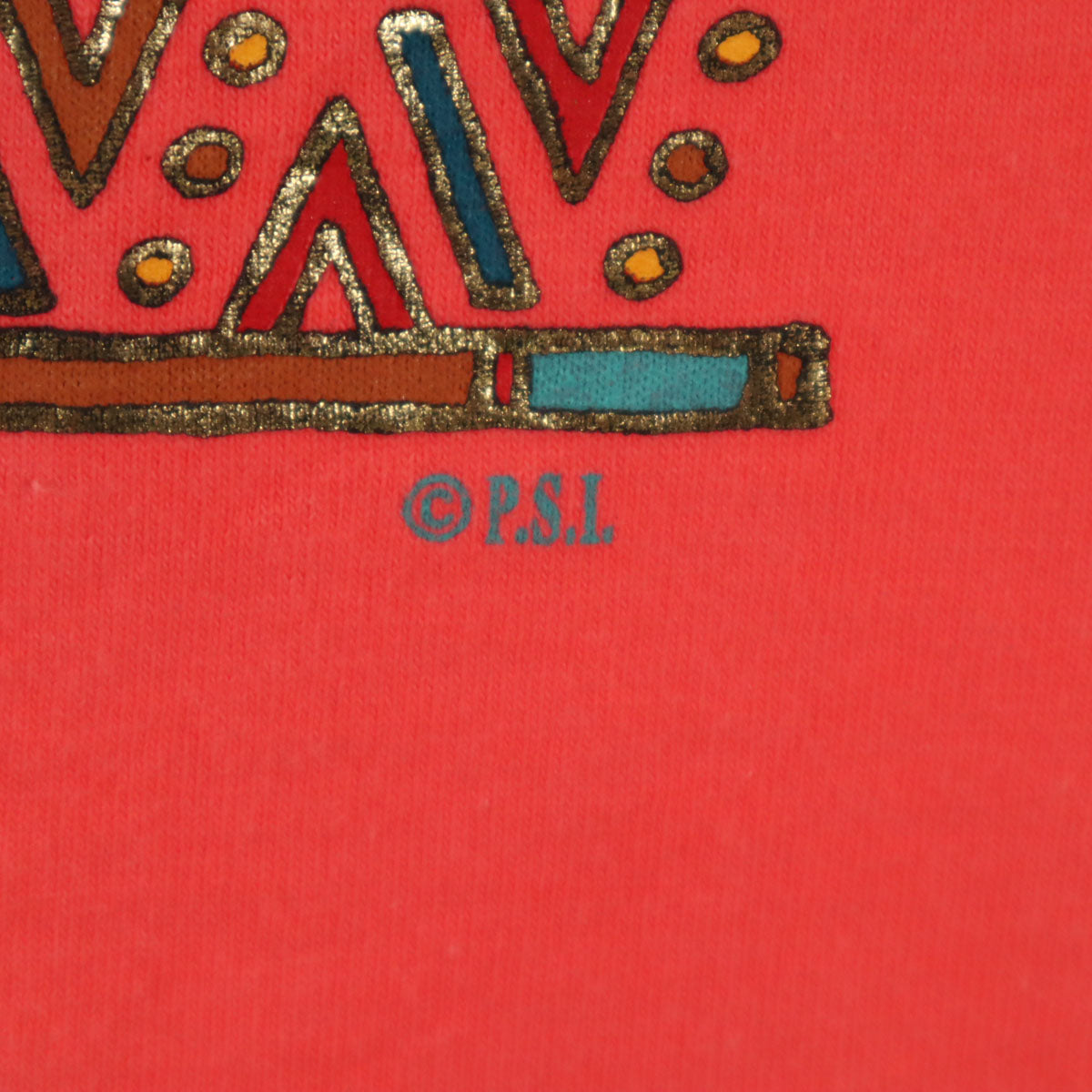 P.S.I ピーエスアイ 90s PRINTED SPORTS WEAR オールド USA製 半袖 Tシャツ XL ピンク系 シングルステッチ メンズ