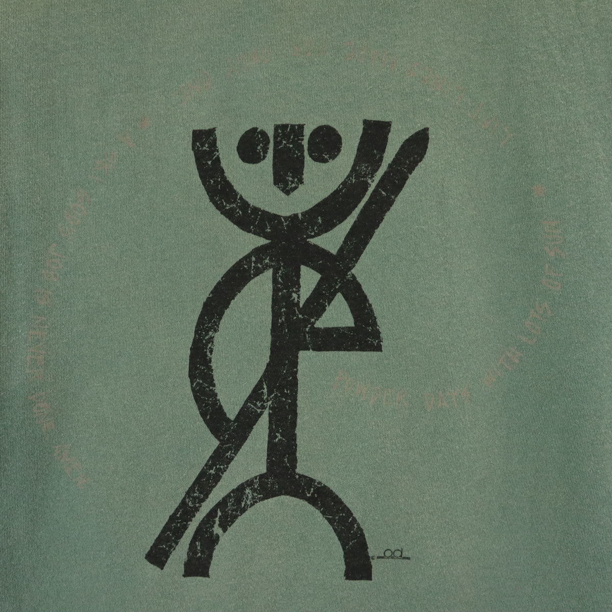 od ORIGINAL DE&ICN COMPANY 90s USA製 オールド 半袖 Tシャツ L グリーン系 シングルステッチ メンズ