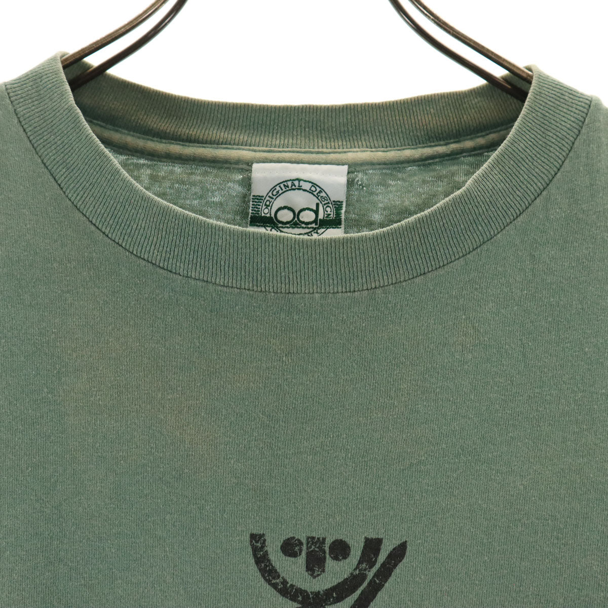 od ORIGINAL DE&ICN COMPANY 90s USA製 オールド 半袖 Tシャツ L グリーン系 シングルステッチ メンズ