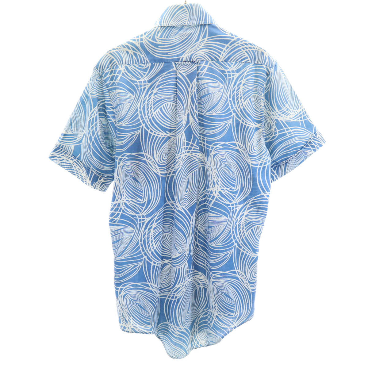 THE CUSTOM SPORT 70s カナダ製 ヴィンテージ 総柄 半袖 アロハシャツ S ブルー メンズ