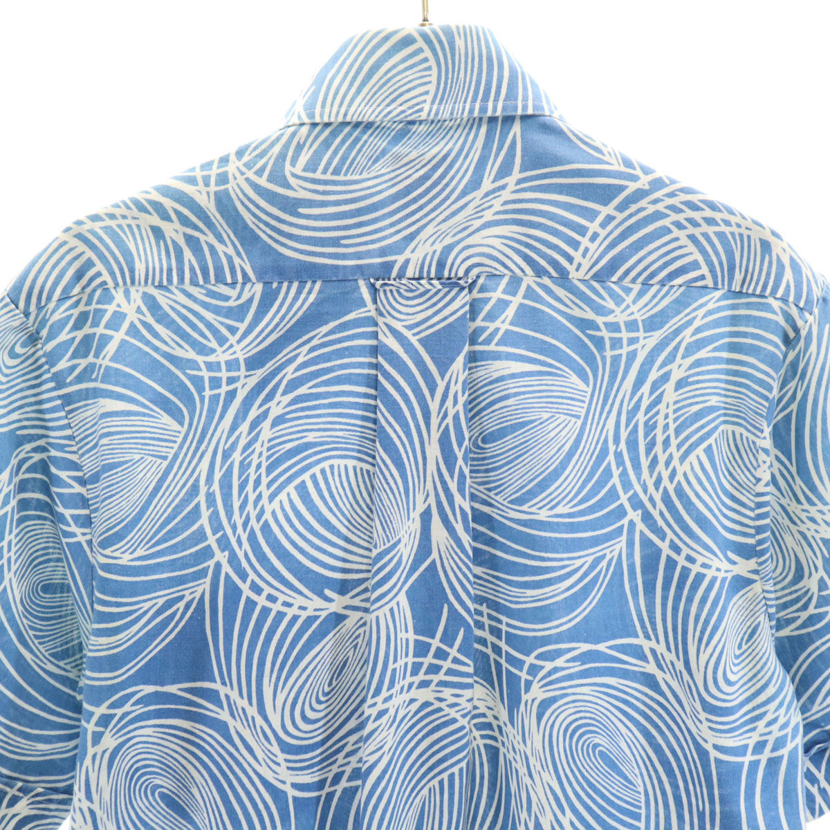 THE CUSTOM SPORT 70s カナダ製 ヴィンテージ 総柄 半袖 アロハシャツ S ブルー メンズ