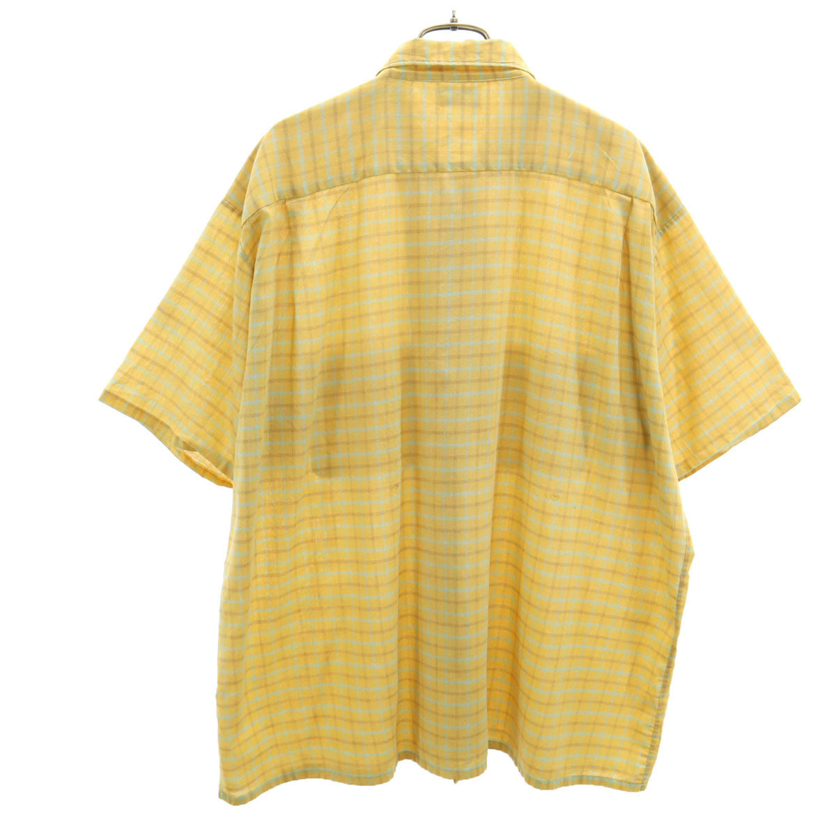 Stephens 60s ヴィンテージ チェック柄 半袖 シャツ XL イエロー系 メンズ