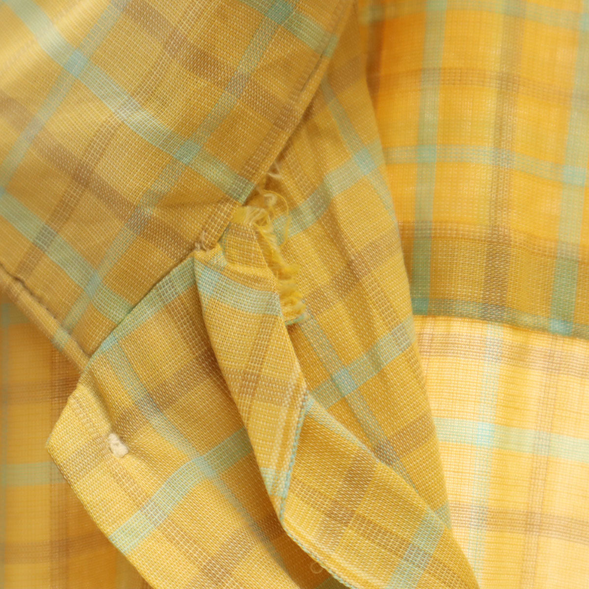 Stephens 60s ヴィンテージ チェック柄 半袖 シャツ XL イエロー系 メンズ