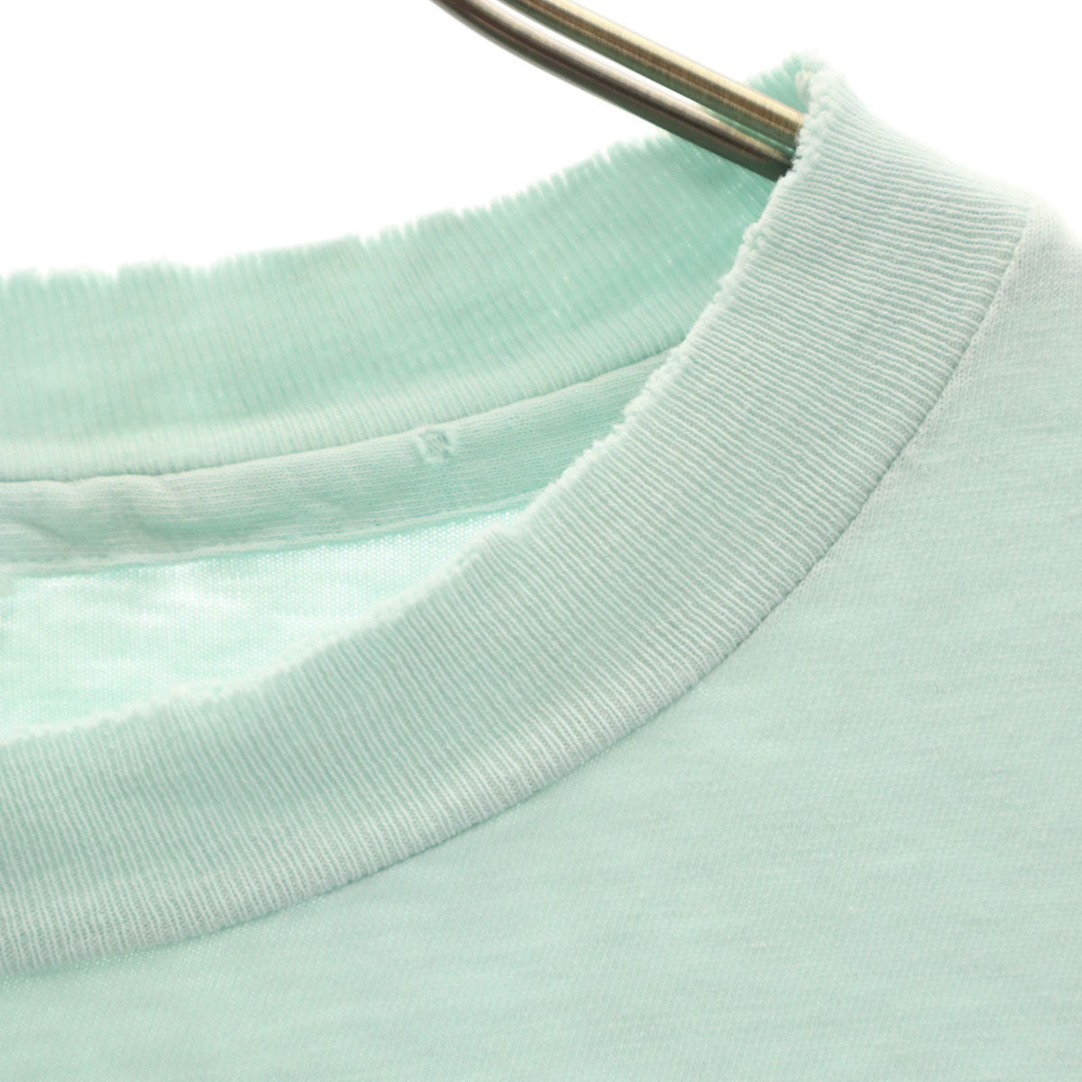 Hanes ヘインズ 80s 90s USA製 オールド 鉄道プリント 半袖 Tシャツ XL ミント系 シングルステッチ BEEFY-T メンズ