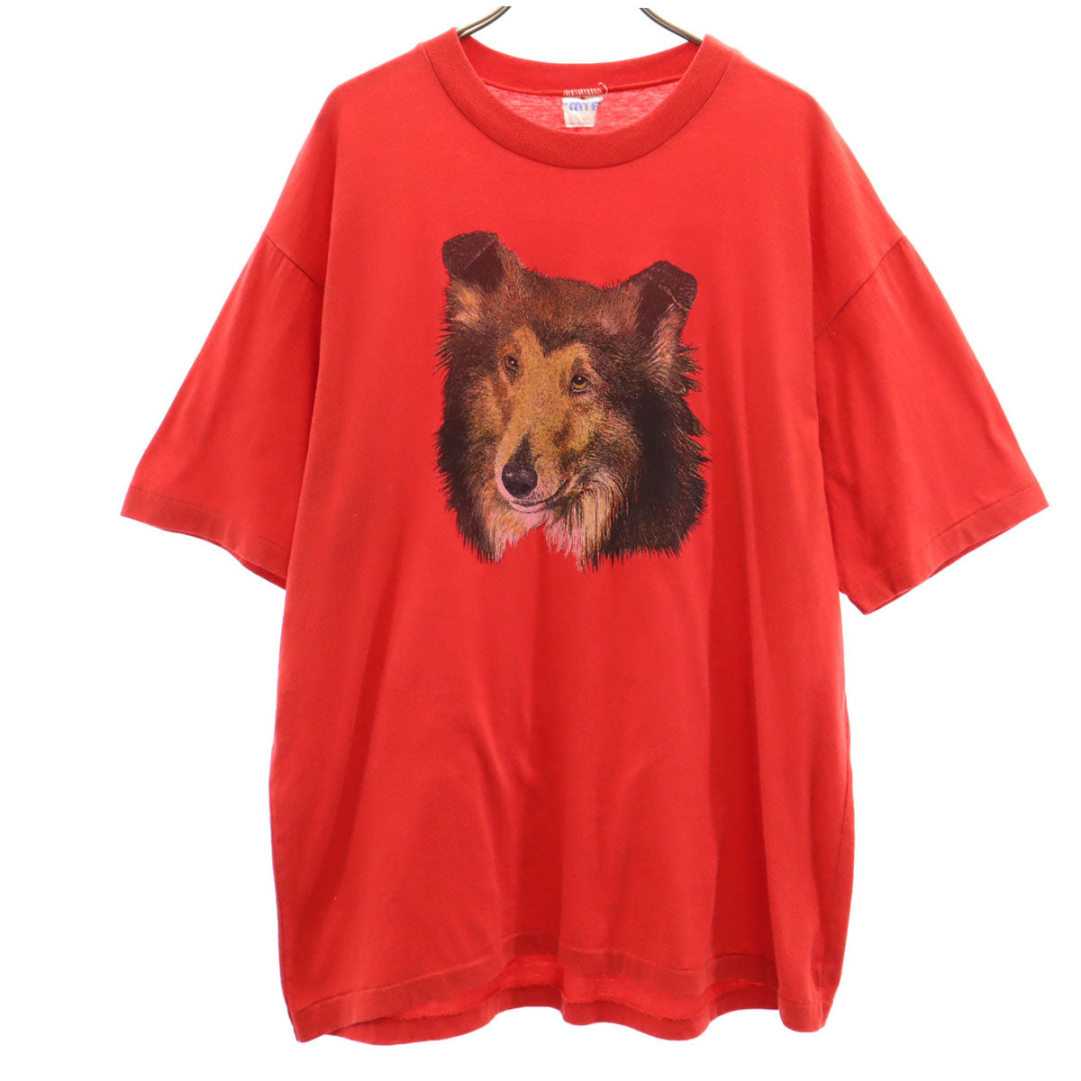 MTF 90s カナダ製 オールド シェットランドシープドッグ プリント 半袖 Tシャツ XXL レッド シングルステッチ 犬 ビッグサイズ メンズ