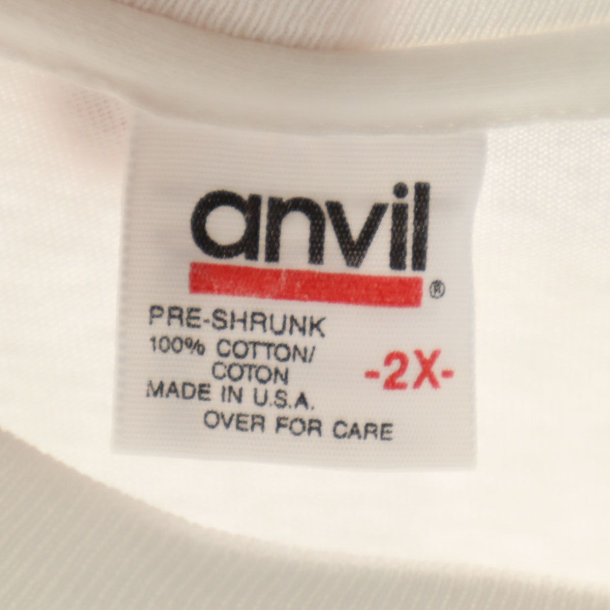 anvil アンヴィル 90s USA製 オールド ヒューマンアイ パンダ プリント 半袖 Tシャツ 2X ホワイト シングルステッチ アニマル柄 メンズ