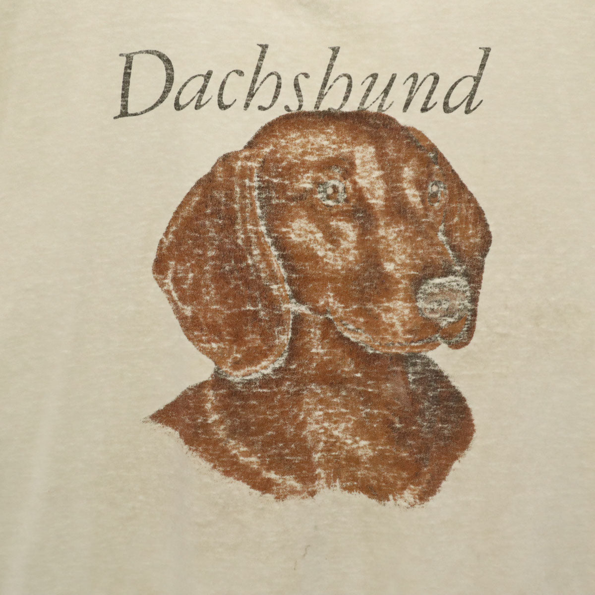 OLD オールド 90s USA製 ダックスフンド プリント 半袖 Tシャツ XL ホワイト シングルステッチ 犬 メンズ