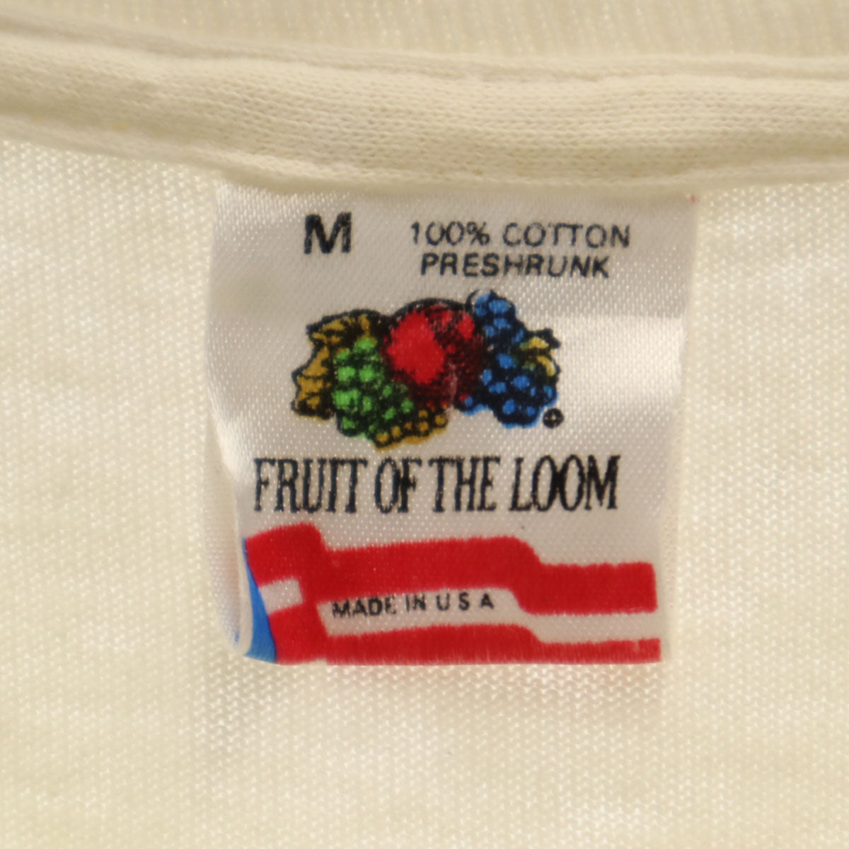 FRUIT OF THE LOOM フルーツオブザルーム 80s USA製 ヴィンテージ 牛 プリント 半袖 Tシャツ M アイボリー シングルステッチ アニマル柄 メンズ