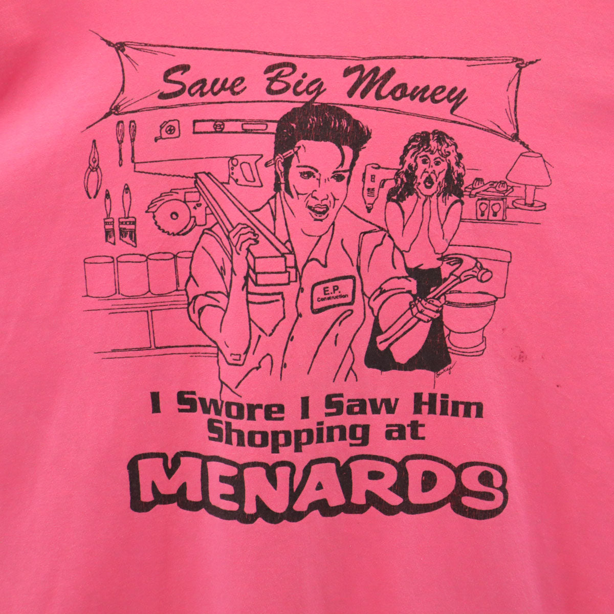 OLD オールド 90s エルヴィス・プレスリー 半袖 Tシャツ ピンク シングルステッチ Elvis Presley メンズ