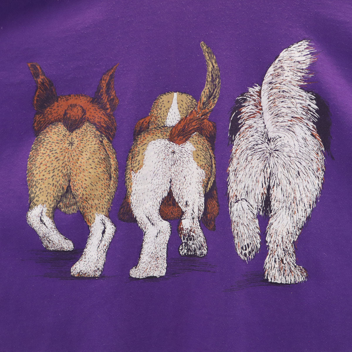 SCREEN STARS スクリーンスターズ 90s オールド USA製 ドッグ プリント 半袖 Tシャツ XL パープル シングルステッチ 犬 メンズ