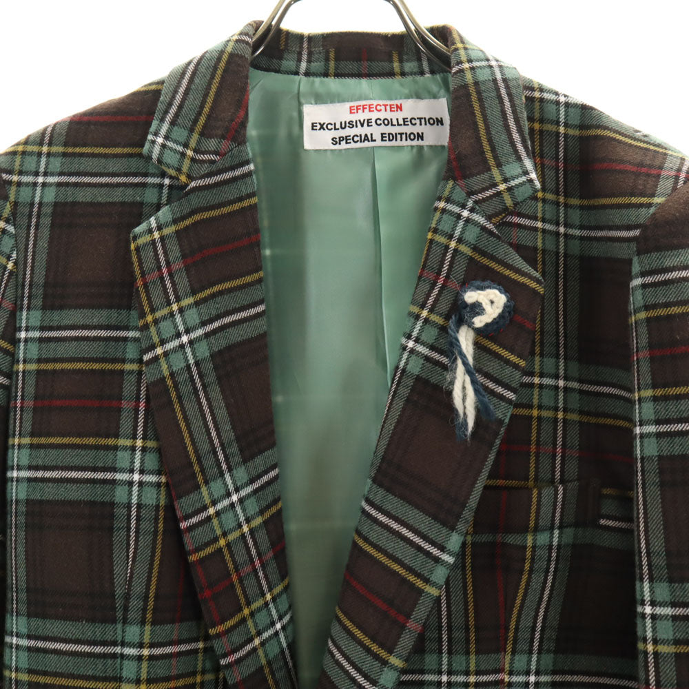 EFFECTEN エフェクテン 日本製 チェック柄 テーラードジャケット L メンズ
