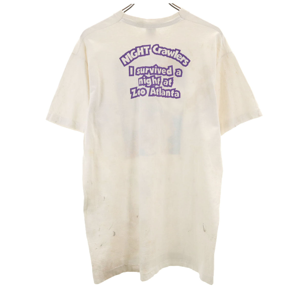 FRUIT OF THE LOOM フルーツオブザルーム 90s USA製 オールド 動物園 アニマル プリント 半袖 Tシャツ L ホワイト シングルステッチ メンズ