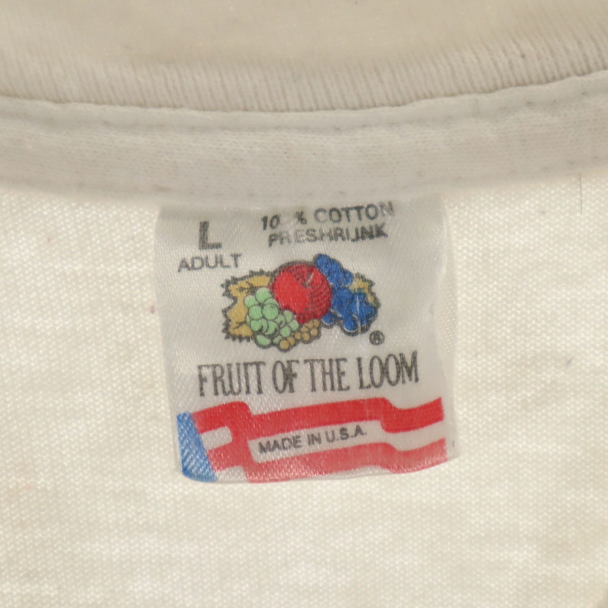 FRUIT OF THE LOOM フルーツオブザルーム 90s USA製 オールド 動物園 アニマル プリント 半袖 Tシャツ L ホワイト シングルステッチ メンズ