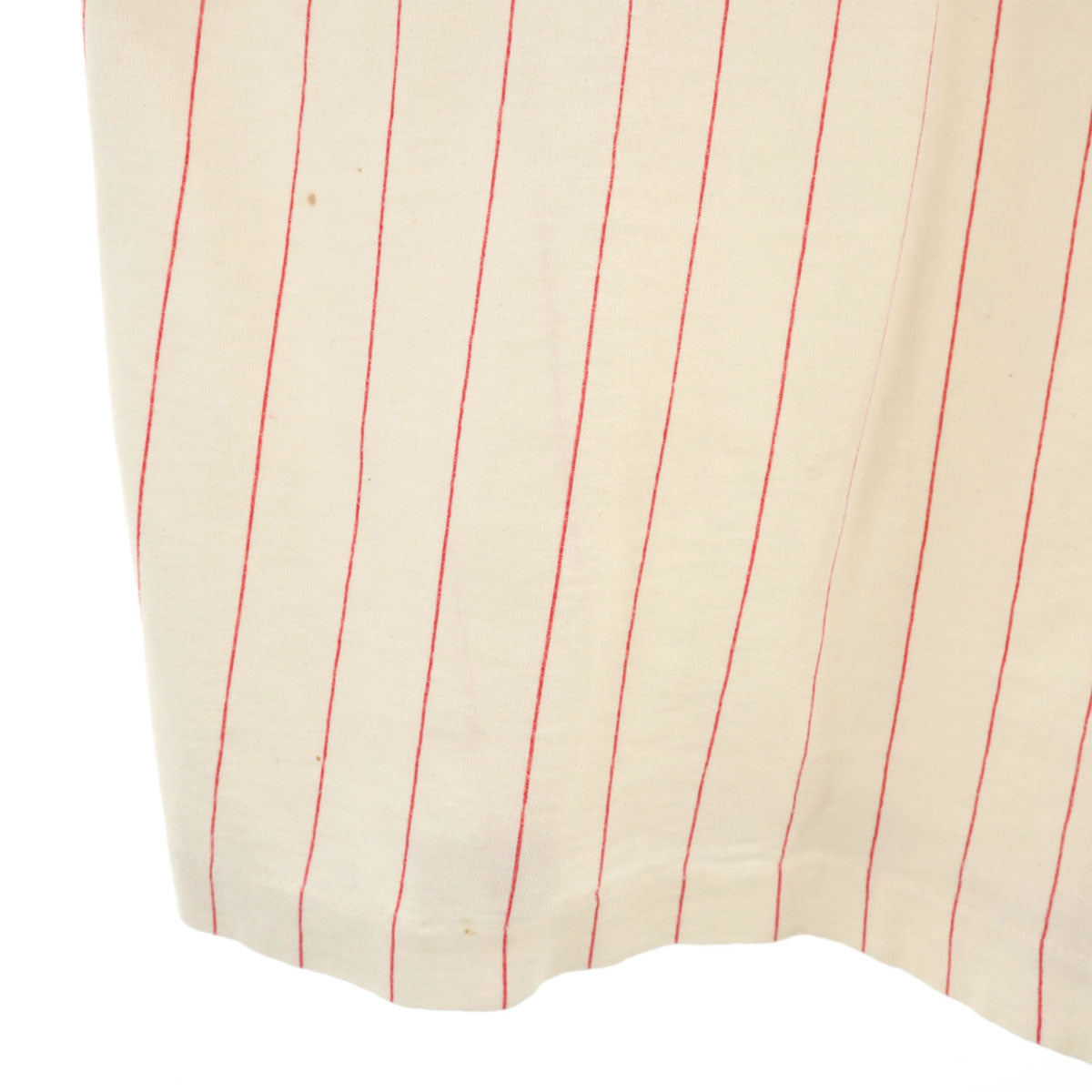 80s 90s オールド ストライプ柄 半袖 ベースボール Tシャツ アイボリー シングルステッチ メンズ