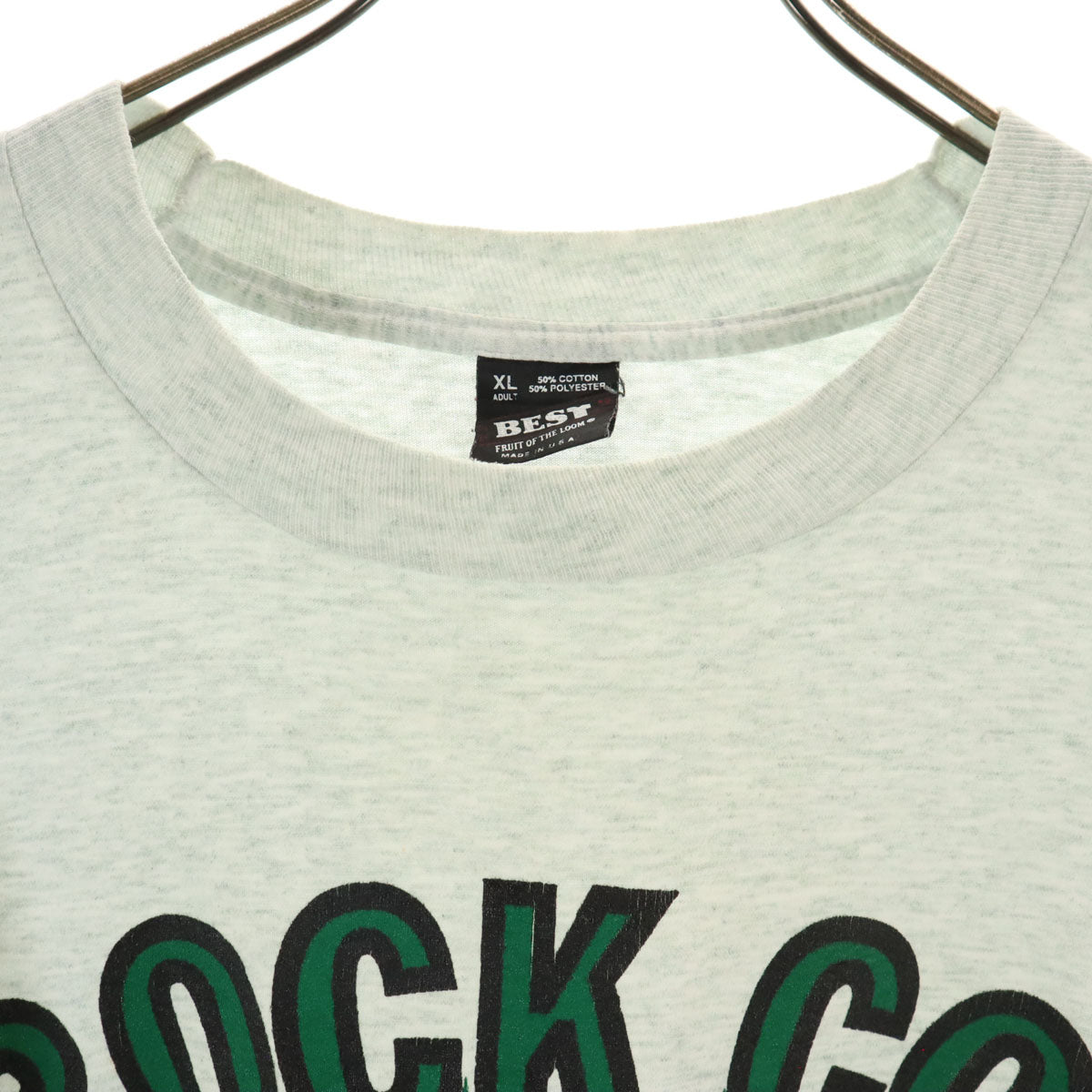 FRUIT OF THE LOOM BEST フルーツオブザルーム ベスト 90s USA製 オールド ROCK CO. 4-H 半袖 Tシャツ XL グレー シングルステッチ メンズ
