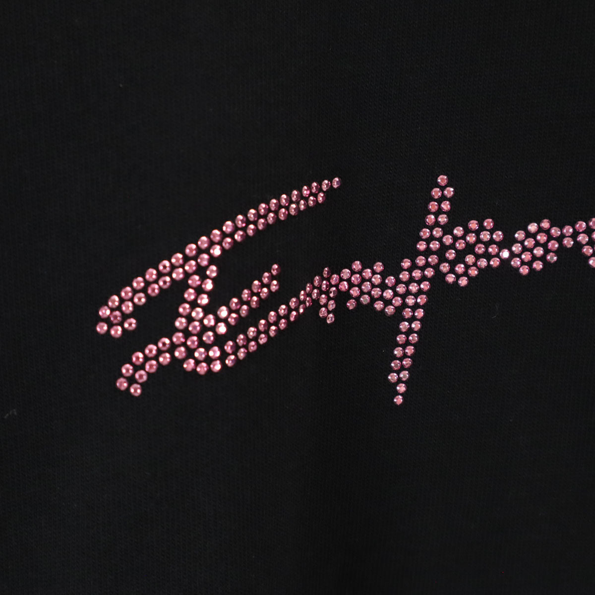 Emporio Armani エンポリオアルマーニ ブルガリア製 ストーンロゴ 半袖 Tシャツ XS ブラック レディース