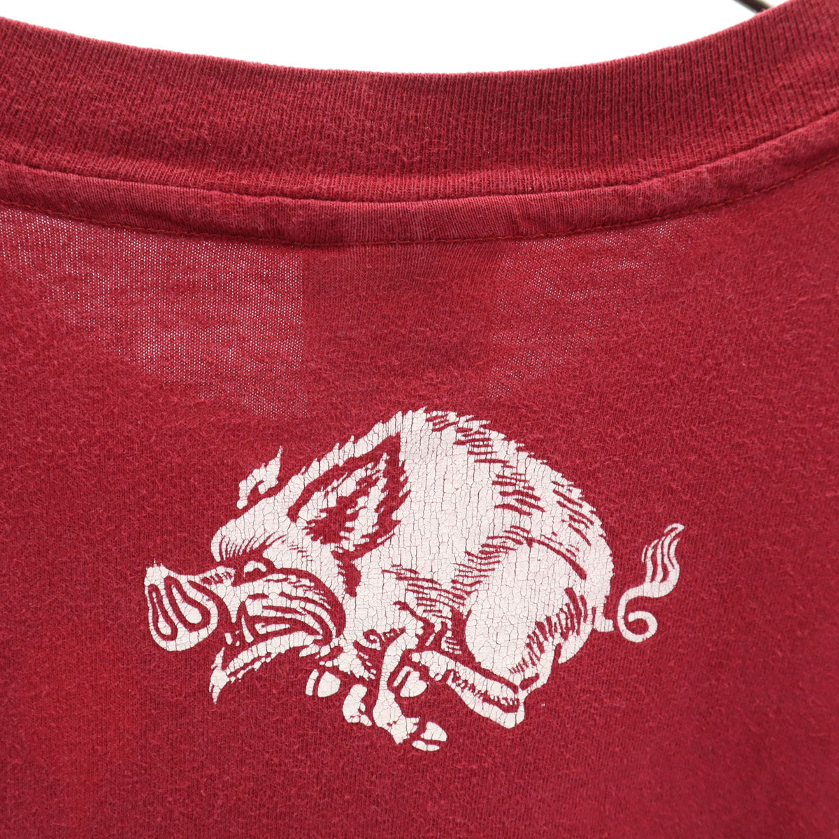 Hanes ヘインズ 90s オールド USA製 アーカンソー レイザーバックス 半袖 Tシャツ XL ボルドー BEEFY-T フットボール メンズ