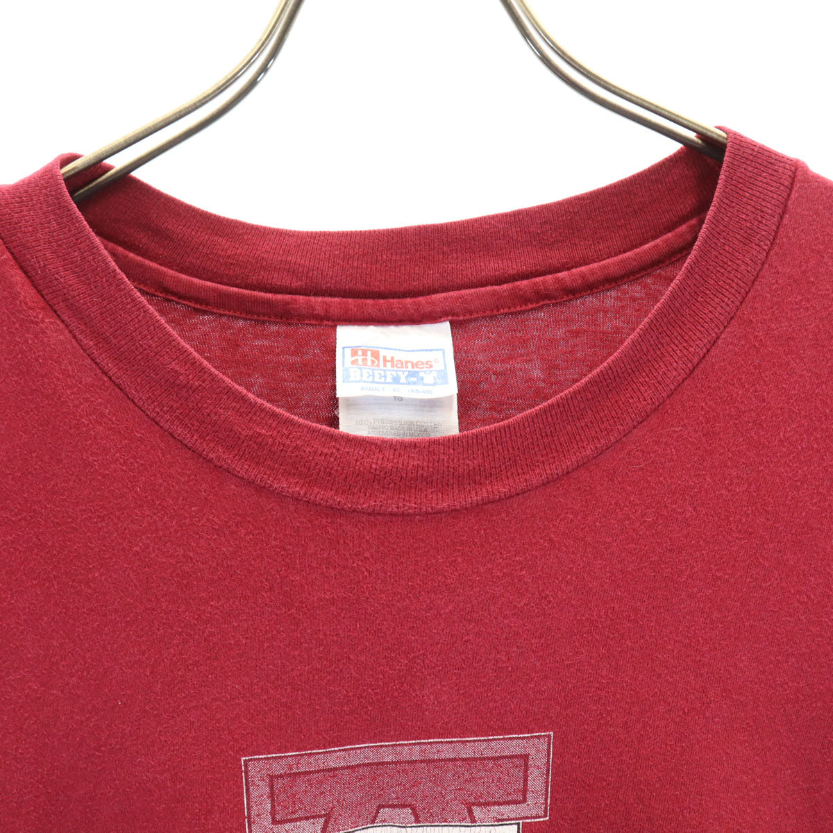 Hanes ヘインズ 90s オールド USA製 アーカンソー レイザーバックス 半袖 Tシャツ XL ボルドー BEEFY-T フットボール メンズ
