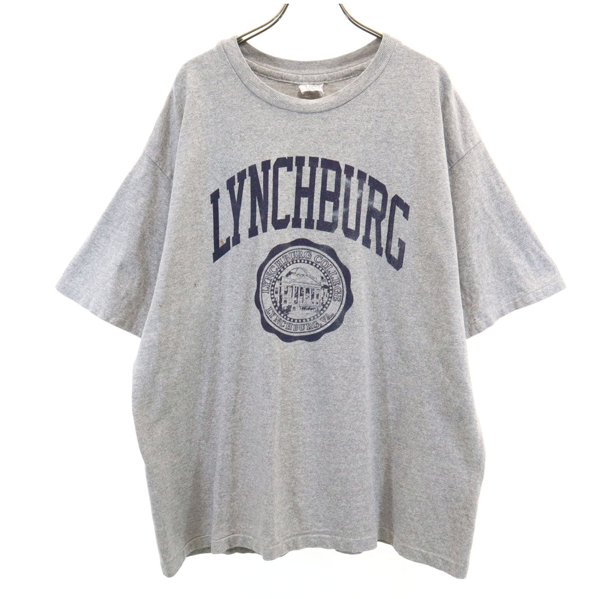 The Cotton Exchange ザコットンエクスチェンジ 90s USA製 オールド LYNCHBURC カレッジ 半袖 Tシャツ XL グレー シングルステッチ メンズ