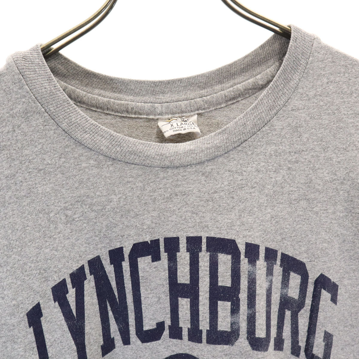 The Cotton Exchange ザコットンエクスチェンジ 90s USA製 オールド LYNCHBURC カレッジ 半袖 Tシャツ XL グレー シングルステッチ メンズ