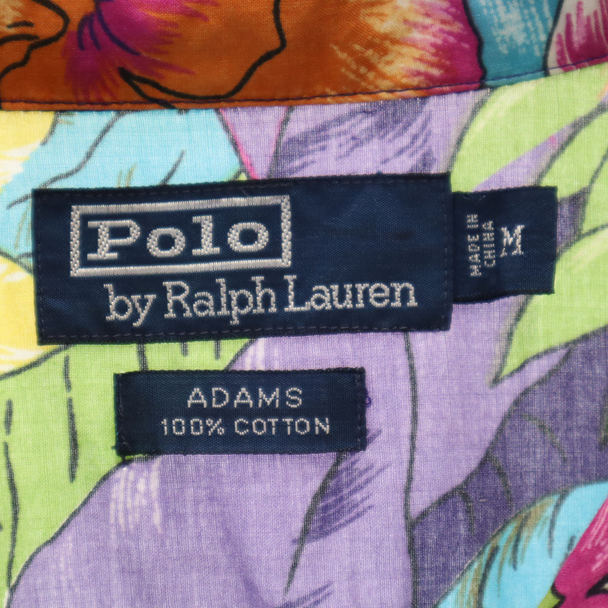 Polo by Ralph Lauren ポロバイラルフローレン 90s オールド 開襟 花柄 半袖 オープンカラーシャツ M マルチ ADAMS メンズ