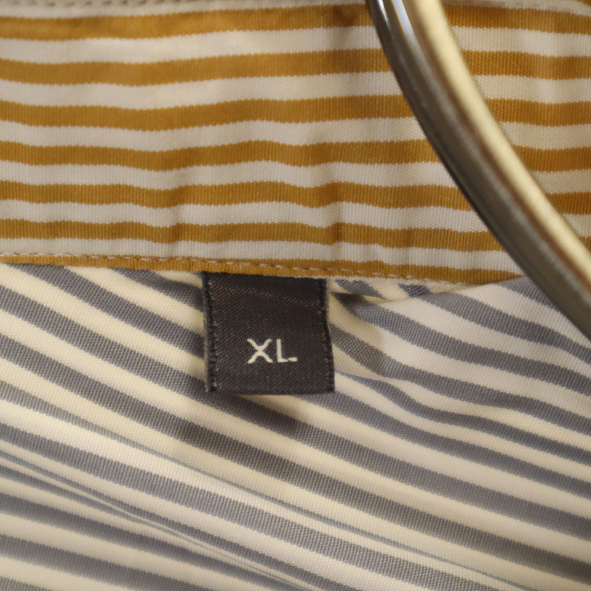 Salvatore Ferragamo サルヴァトーレフェラガモ イタリア製 ボーダー ストライプ柄 長袖 シャツ XL グレー メンズ