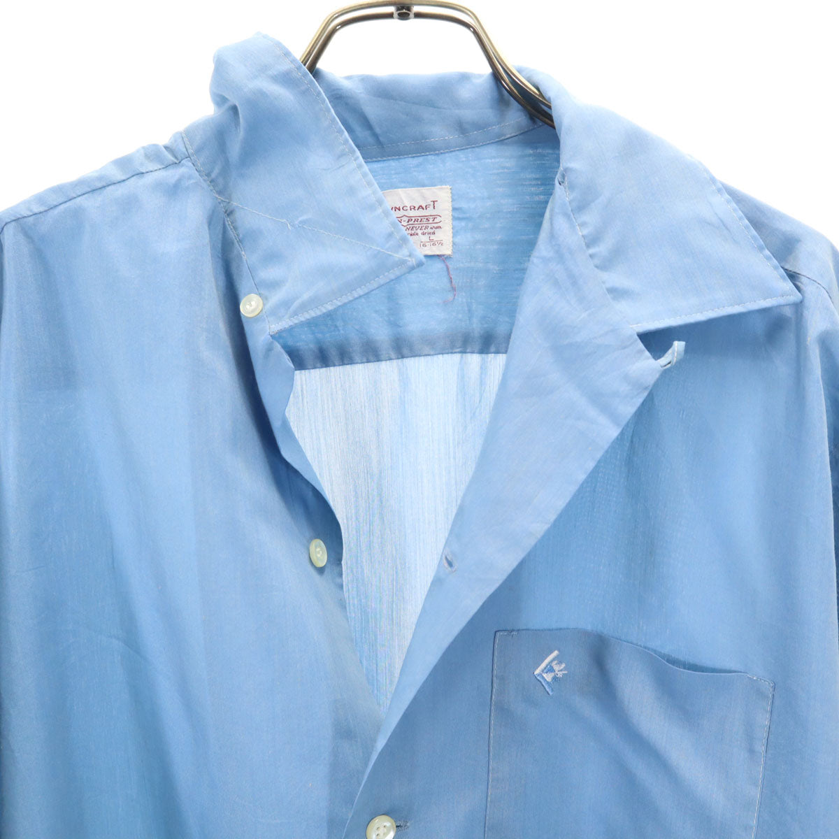 PENNEYS ペニーズ 60s タウンクラフト ヴィンテージ 長袖 オープンカラーシャツ L ネイビー系 TOWNCRAFT メンズ