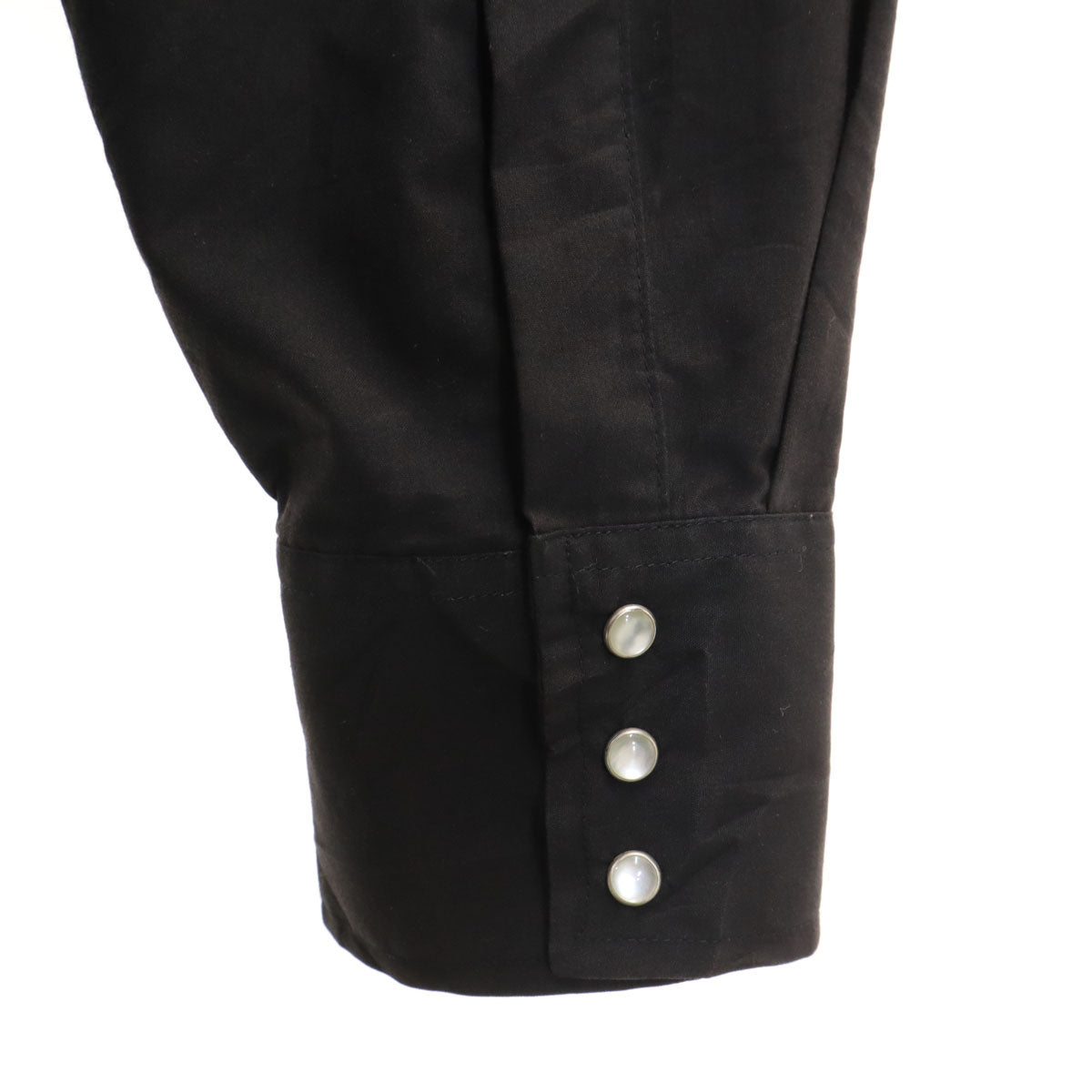 ELY CATTLEMAN エリーキャトルマン 70s 80s ヴィンテージ 長袖 ウエスタンシャツ 17/35 黒 メンズ