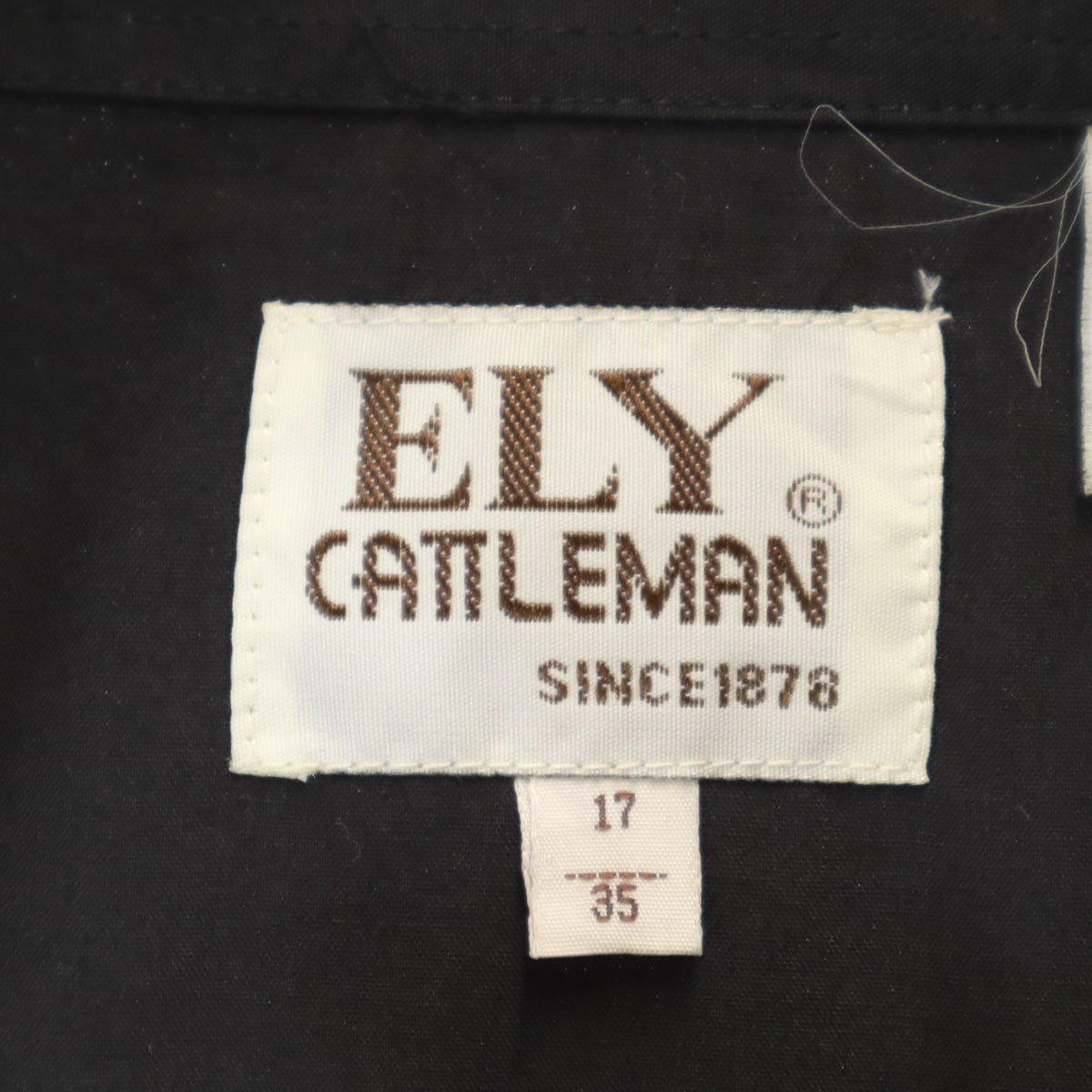 ELY CATTLEMAN エリーキャトルマン 70s 80s ヴィンテージ 長袖 ウエスタンシャツ 17/35 黒 メンズ