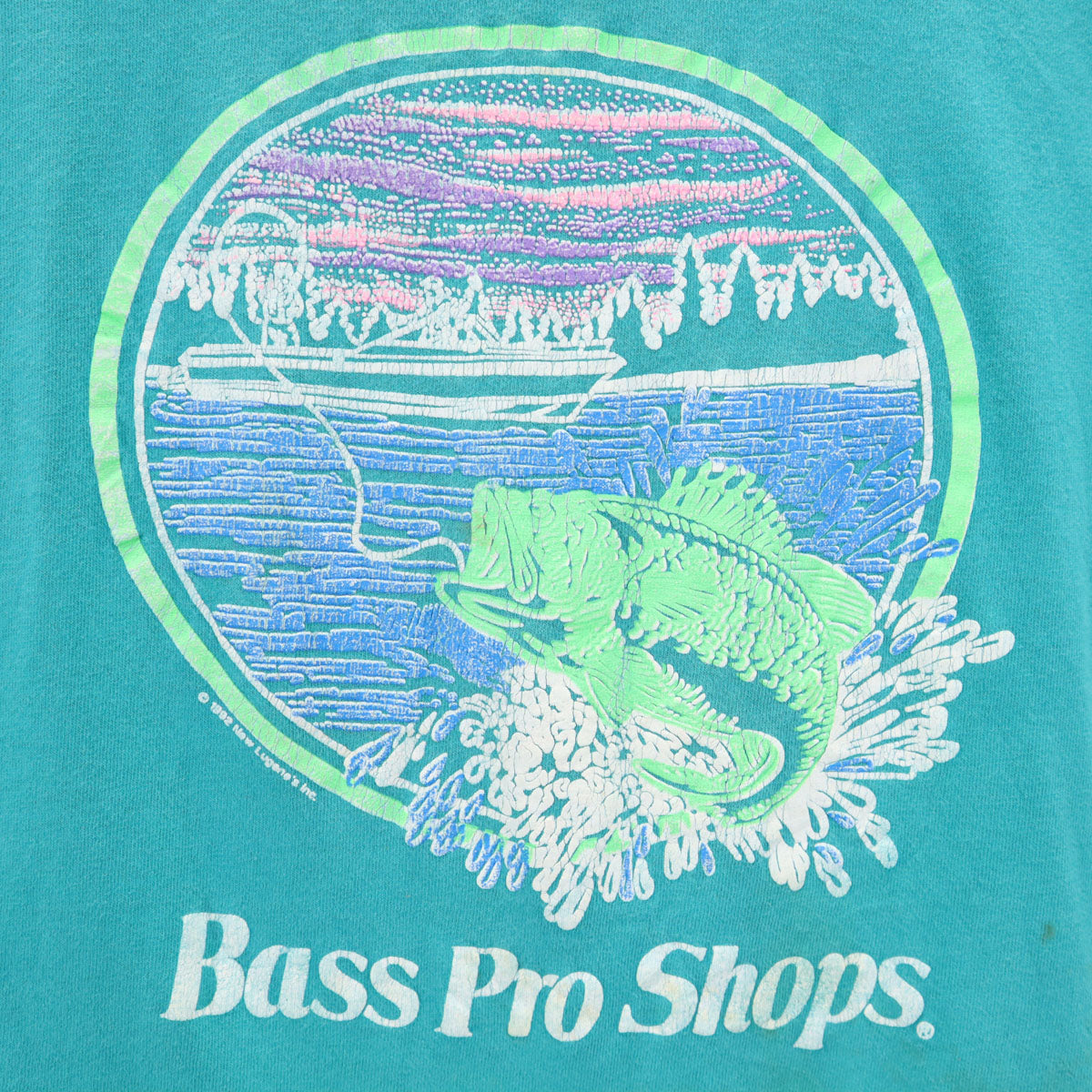 FRUIT OF THE LOOM フルーツオブザルーム 90s USA製 オールド バスプロショップ 半袖 Tシャツ L グリーン系 シングルステッチ メンズ