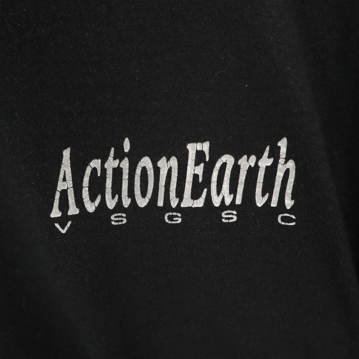 SCREEN STARS BEST スクリーンスターズベスト 90s USA製 オールド バックプリント ActionEarth 半袖 Tシャツ XL ブラック シングルステッチ メンズ