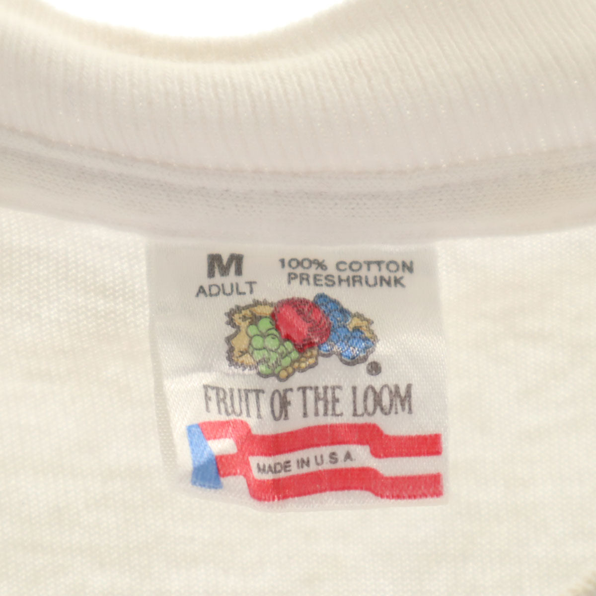 FRUIT OF THE LOOM フルーツオブザルーム 90s USA製 オールド CORNERSTONE 半袖 Tシャツ M ホワイト シングルステッチ メンズ
