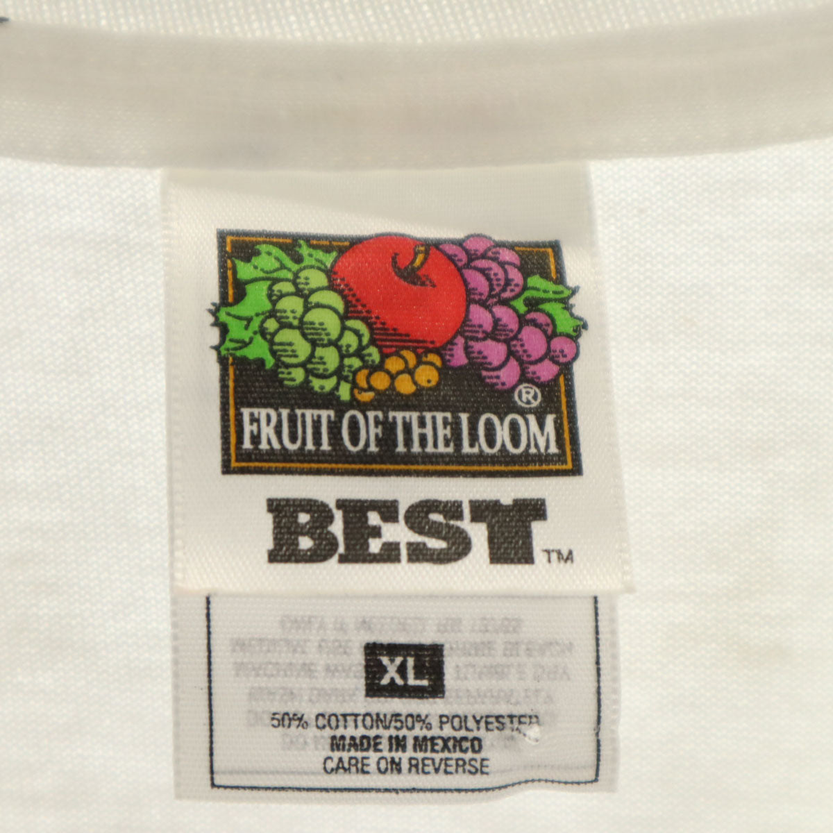 FRUIT OF THE LOOM BEST フルーツオブザルーム ベスト 90s オールド メッセージ プリント 半袖 Tシャツ XL ホワイト シングルステッチ メンズ