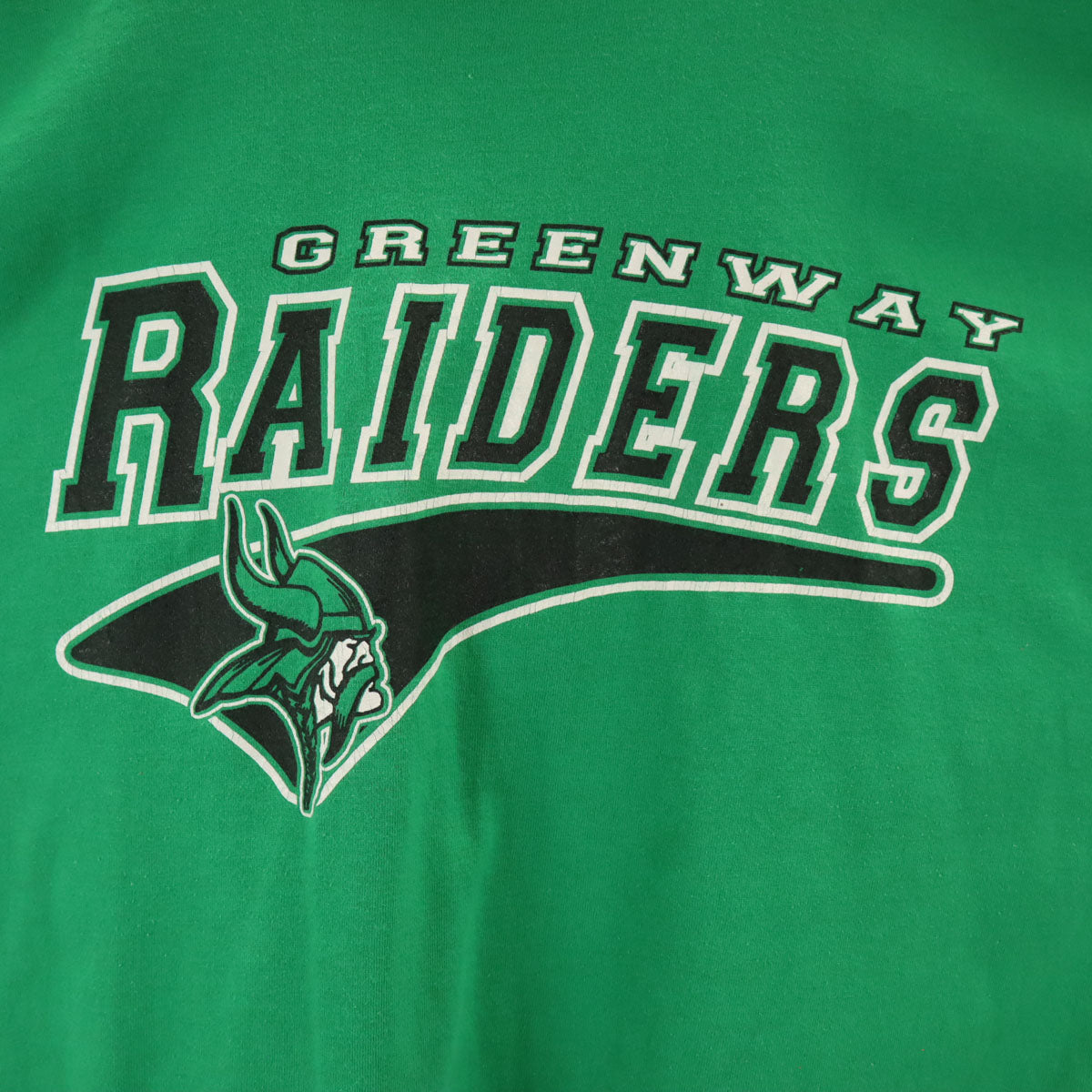 FRUIT OF THE LOOM BEST フルーツオブザルーム ベスト 90s USA製 オールド GREENWAY RAIDERS 半袖 Tシャツ XXL グリーン シングルステッチ ビッグサイズ メンズ