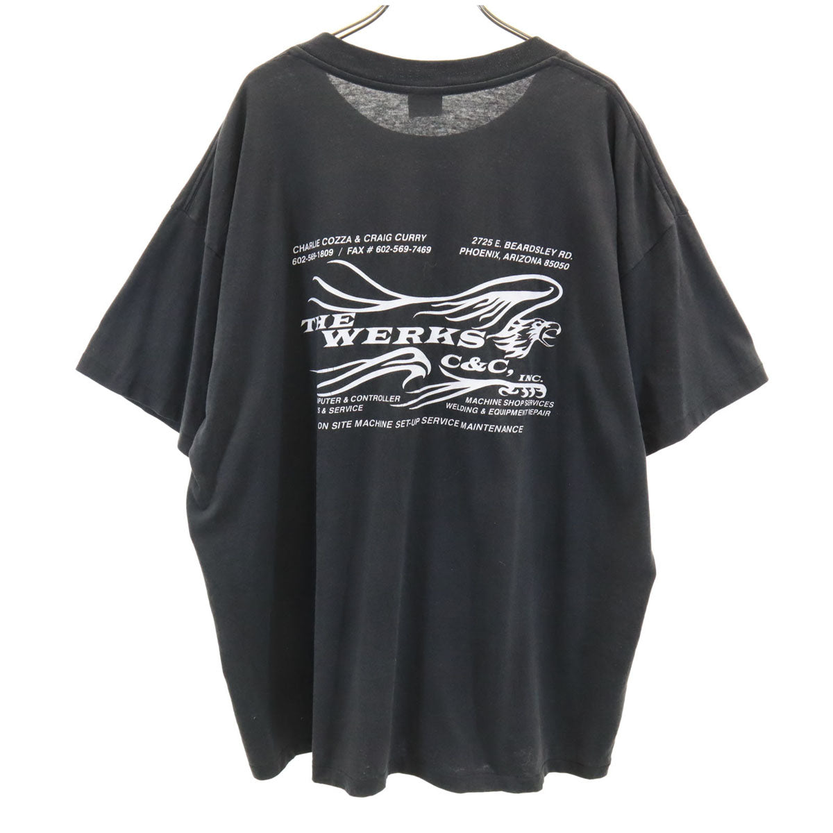 PLATINUM PLUS 90s USA製 オールド 半袖 Tシャツ ブラック シングルステッチ メンズ