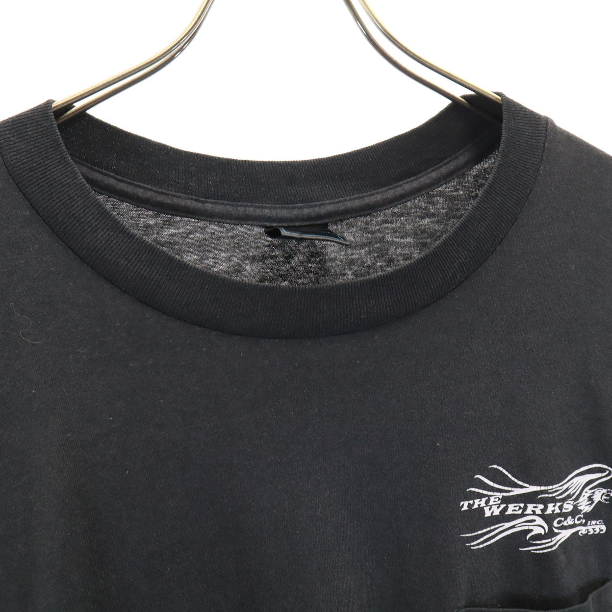 PLATINUM PLUS 90s USA製 オールド 半袖 Tシャツ ブラック シングルステッチ メンズ