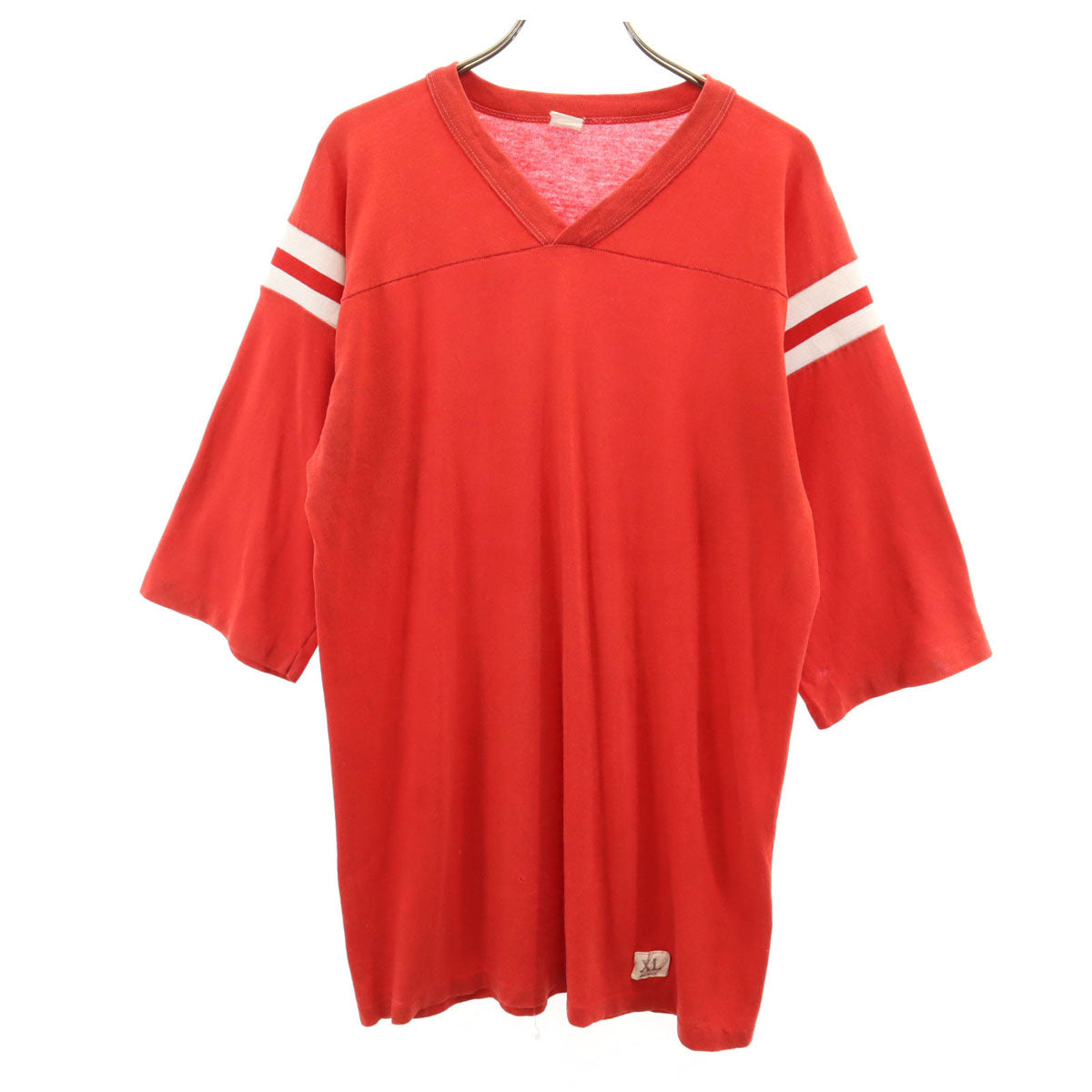 OLD オールド 80s USA製 5分袖 Tシャツ XL レッド シングルステッチ メンズ