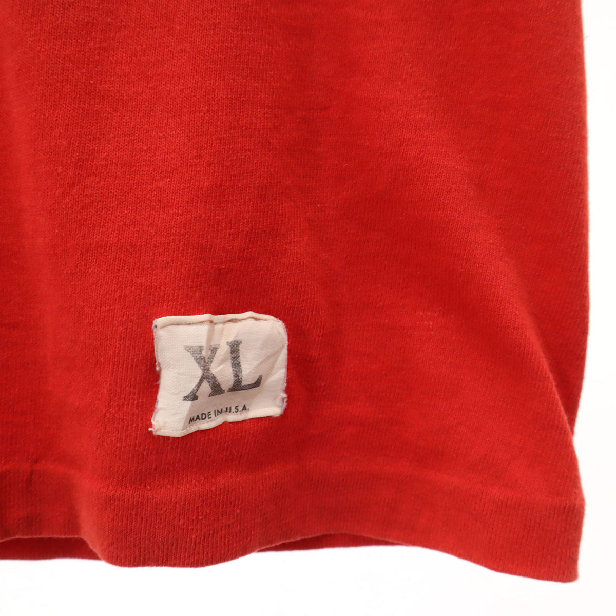 OLD オールド 80s USA製 5分袖 Tシャツ XL レッド シングルステッチ メンズ