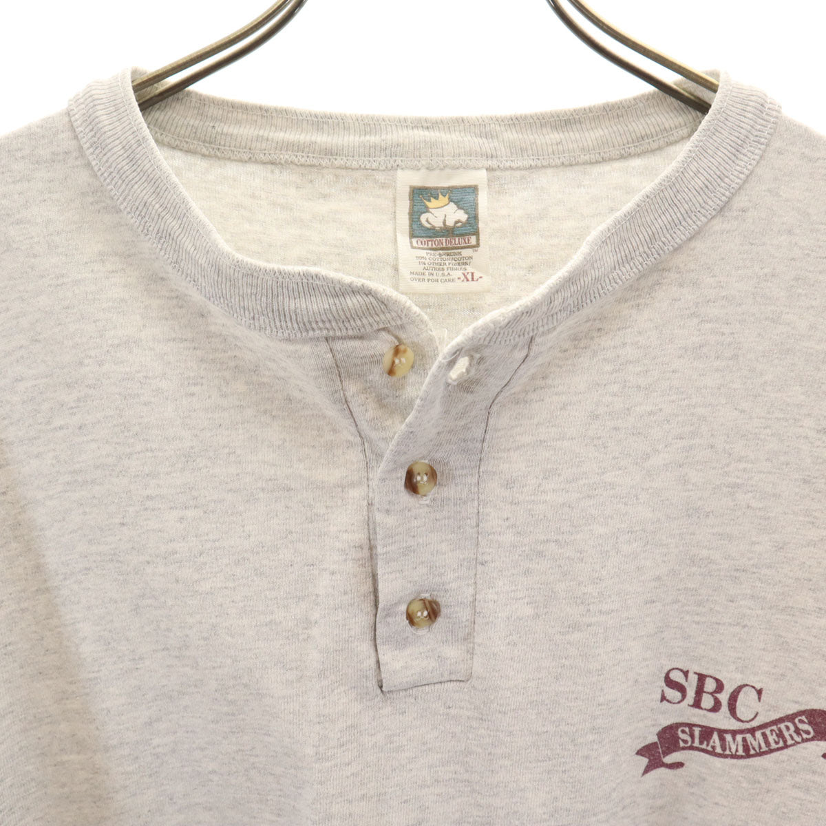 COTTON DELUXE コットンデラックス 90s USA製 オールド 半袖 Tシャツ XL グレー シングルステッチ メンズ