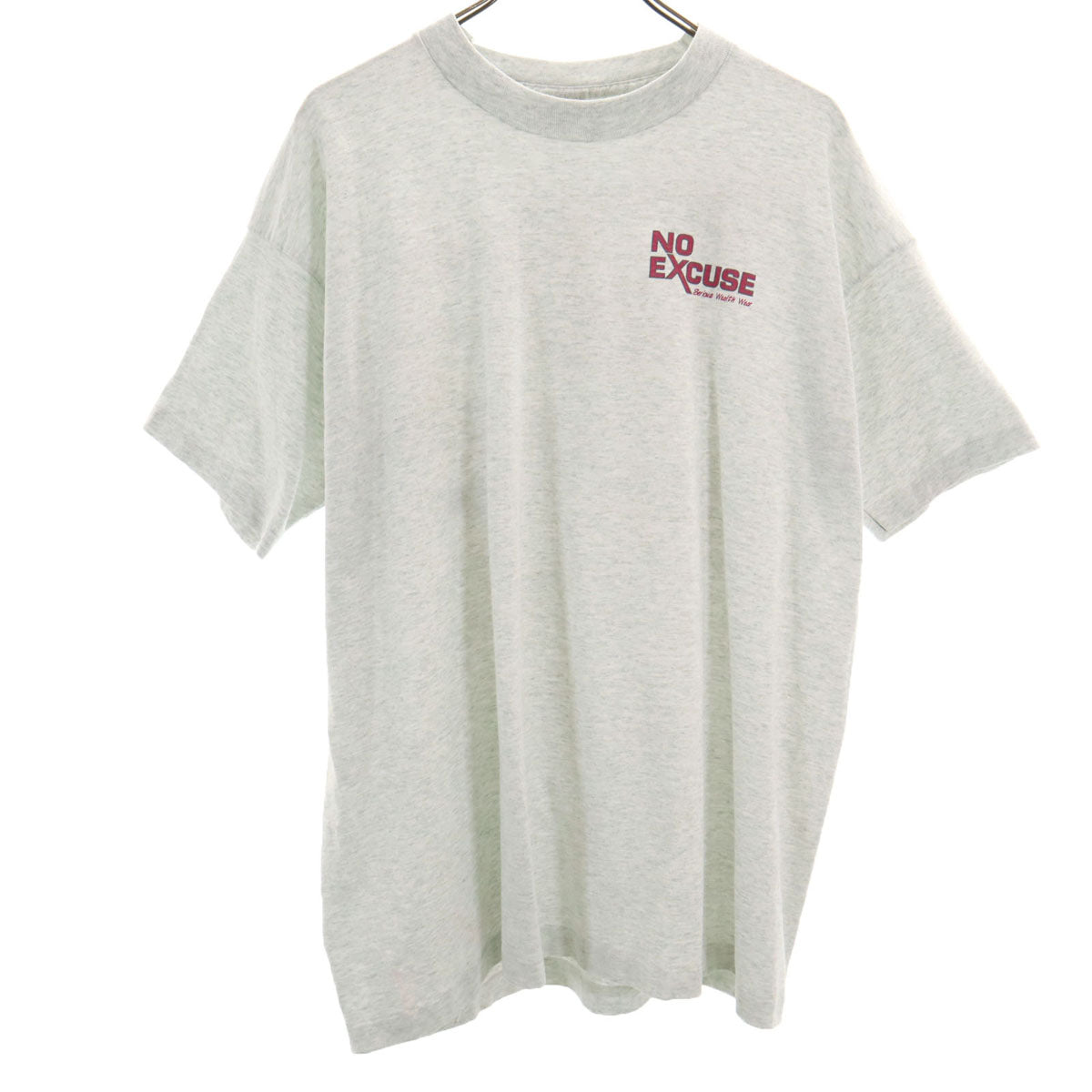 FRUIT OF THE LOOM BEST フルーツオブザルーム ベスト 90s USA製 オールド バックプリント メッセージ 半袖 Tシャツ XL グレー シングルステッチ メンズ