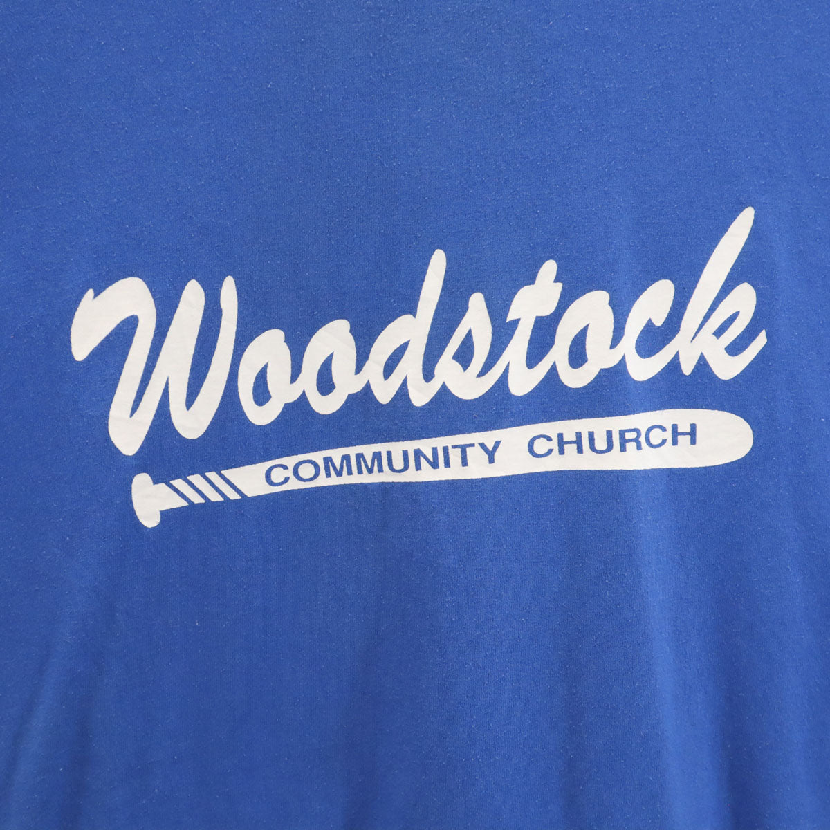 Hanes ヘインズ 90s USA製 オールド ウッドストック コミュニティー協会 半袖 Tシャツ XL ブルー シングルステッチ メンズ