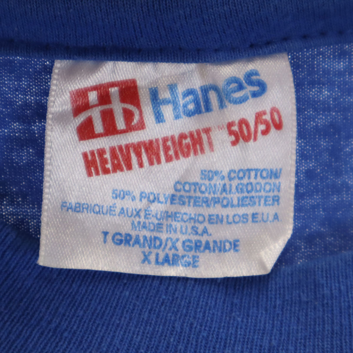 Hanes ヘインズ 90s USA製 オールド ウッドストック コミュニティー協会 半袖 Tシャツ XL ブルー シングルステッチ メンズ