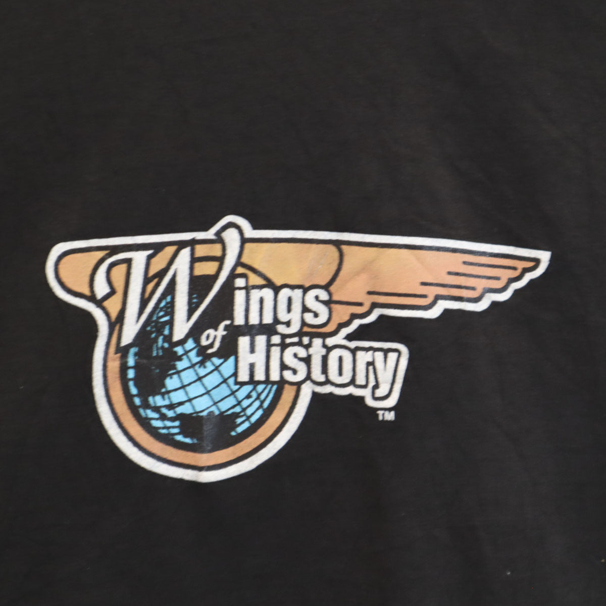 ONEITA オニータ 90s オールド USA製 バックプリント Wings of History 半袖 Tシャツ XL ブラック シングルステッチ POWER-T メンズ